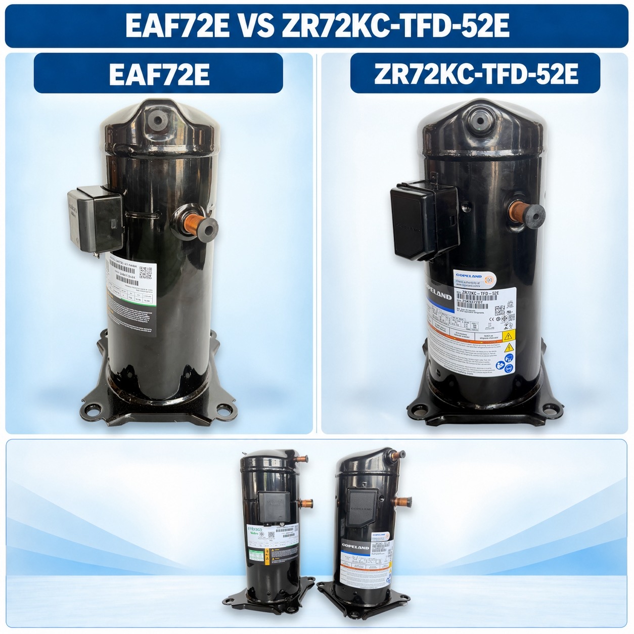 รูปเทียบตัวจริง EAF72E กับ ZR72KC-TFD-52E (สเกลเดียวกัน)